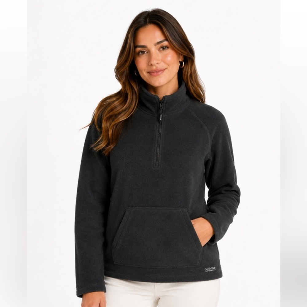Calvin Klein Jacket M Fleece Half-Zip Black